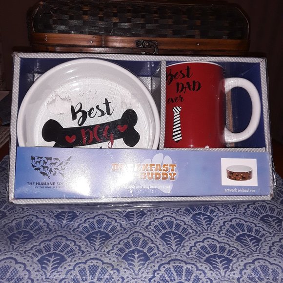 Breakfast With My Buddy Coffee Mug & Dog Bowl 2-Pc Gift Set The Humane Society - Picture 1 of 10